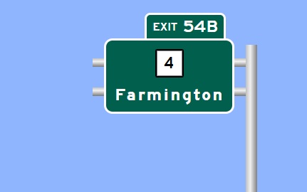 Image of I-84 West Exit 54B sign plan in Bristol, Sign Maker Software, August 2026