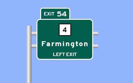 Image of I-84 East Exit 54 sign plan in Bristol, Sign Maker Software, August 2026
