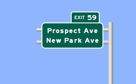 Image of I-84 East Exit 59 sign plan in West Hartford, Sign Maker Software, August 2026