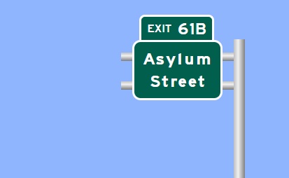 Image of I-84 West Exit 61A sign plan in Hartford, Sign Maker Software, August 2026