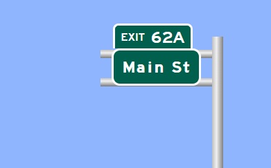 Image of I-84 East Exit 62A sign plan in Hartford, Sign Maker Software, August 2026