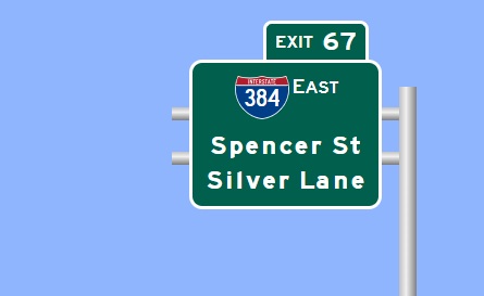 Image of I-84 East Exit 67 sign plan in East Hartford, Sign Maker Software, August 2026