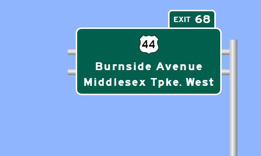 Image of I-84 West Exit 68 sign plan in Manchester, Sign Maker Software, August 2026