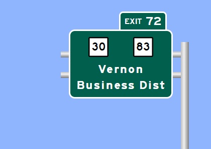 Image of I-84 West Exit 72 sign plan in Vernon, Sign Maker Software, August 2026