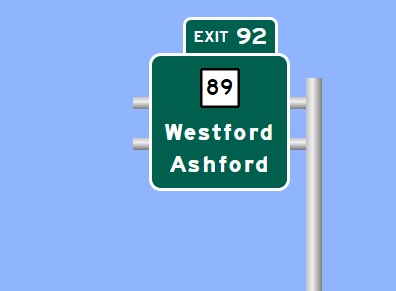 Image of I-95 Exit 104 sign plan in Stonington, Sign Maker Software, September 2026