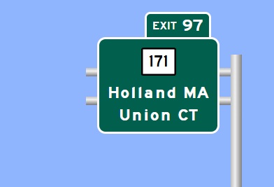 Image of I-84 Exit 97 sign plan in Union heading west, Sign Maker Software, Sept. 2026