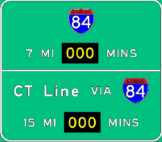 Sketch of planned RTT sign along I-84 West in Sturbridge, from MassDOT