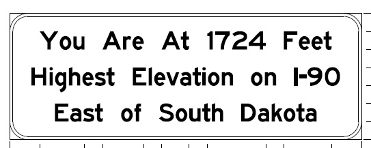 Sign plan for elevation notice on MassPike in Berkshires from MassDOT