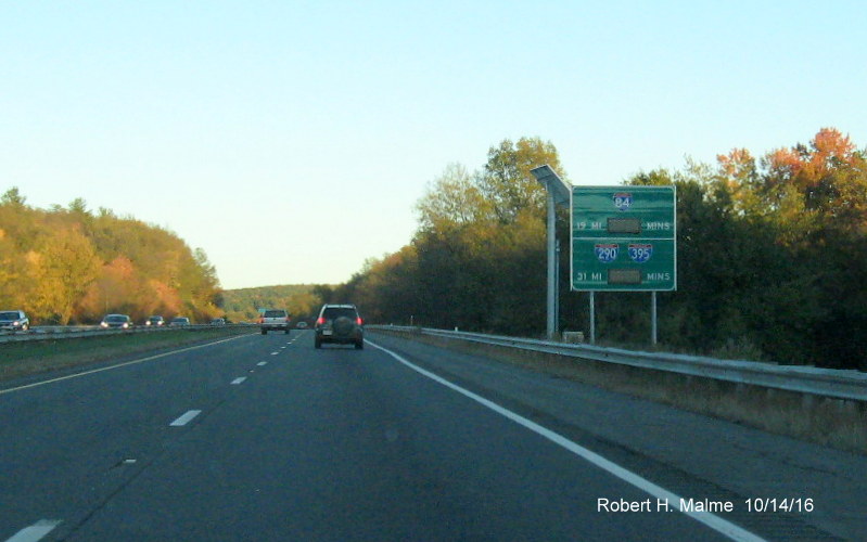 Image of Real Time Traffic Sign awaiting activation along I-90 East in Palmer