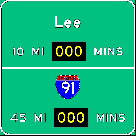 Sketch of planned RTT sign along I-90 East in W. Stockbridge, from MassDOT