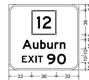 Sign plan for MA 12 auxiliary signage on I-90 Mass Pike Exit 78, from MassDOT