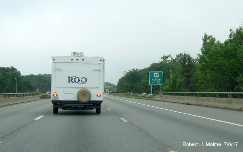 Image of newly placed auxiliary sign from Auburn exit on I-90 West