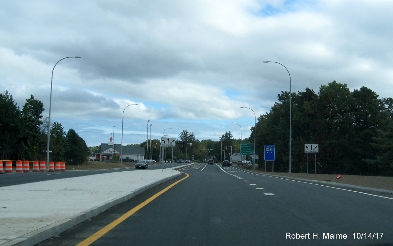 Image taken of view traveling through former toll plaza at Westfield exit off of I-90/Mass Pike
