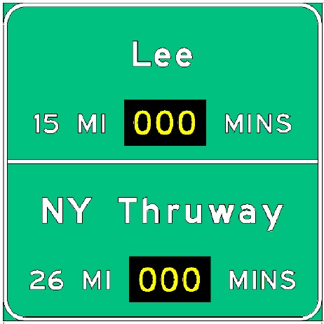 sketch of proposed RTT sign on I-90 West in W. Stockbridge, from MassDOT