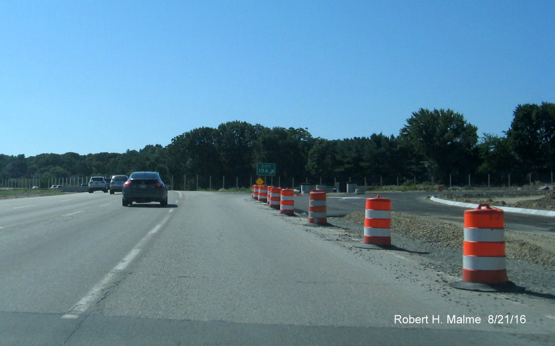 Image of construction of new ramps for Highland Ave. east on I-95 South in Needham