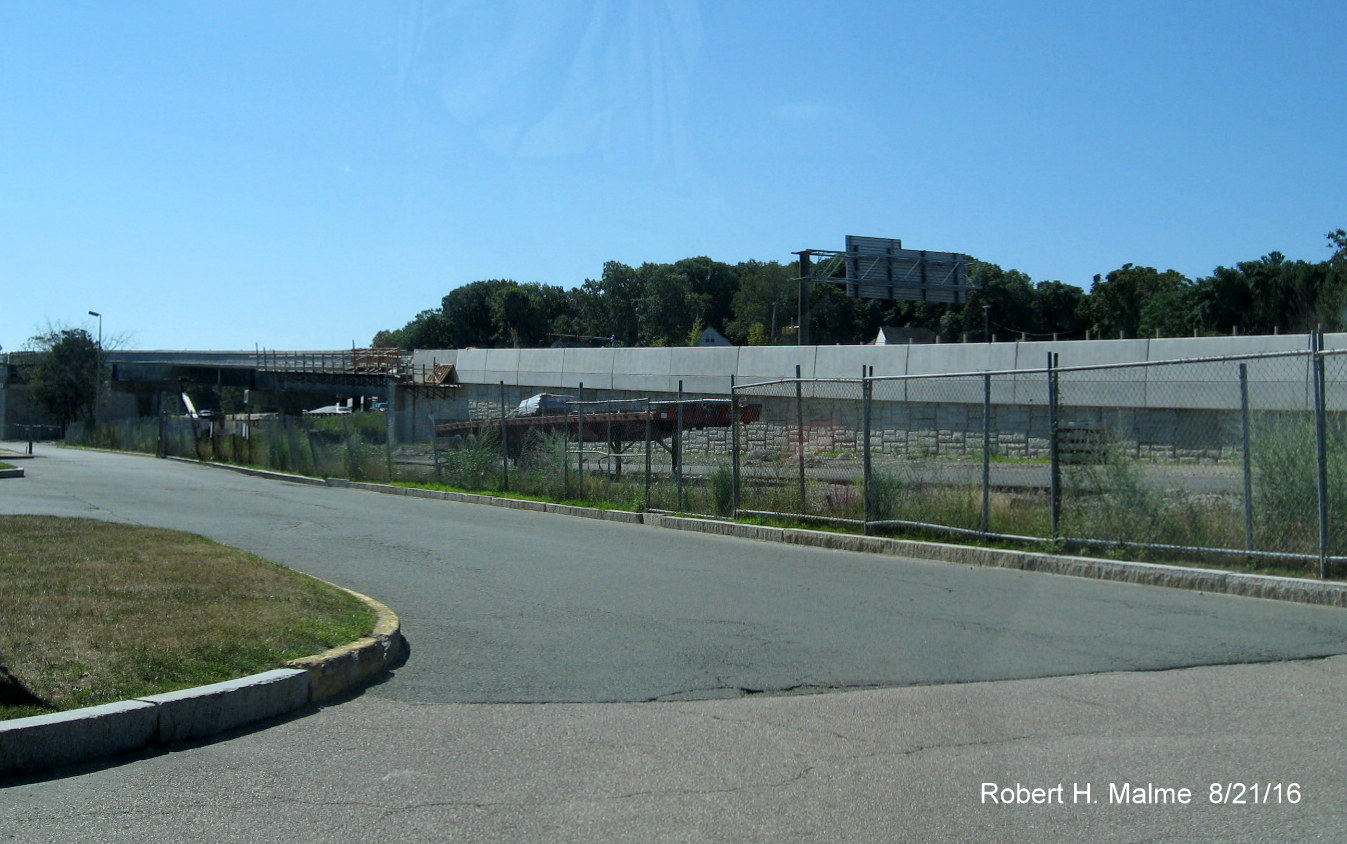 Image of ramp construction along I-95 North between Kendrick St. and Highland Ave. in Needham