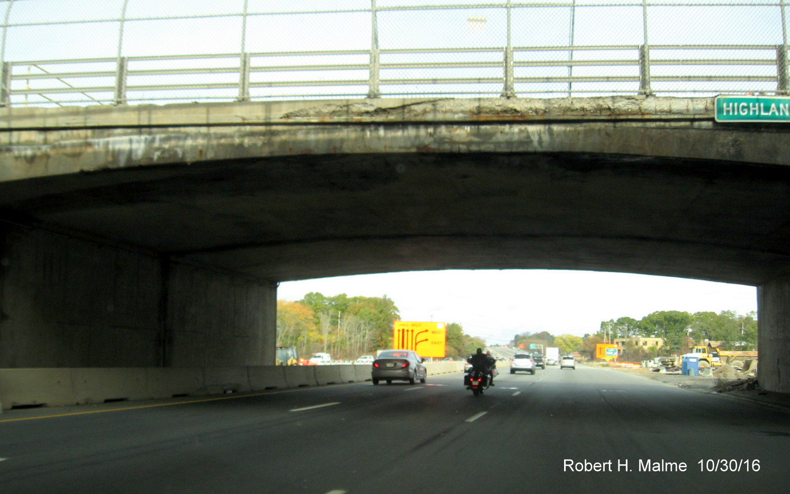 Image of old Highland Ave bridge over I-95 North in Needham soon to be demolished