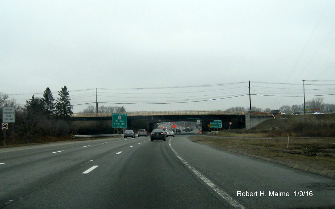 Image of construction of new bridge at Highland Ave. exit on I-95 North in Needham
