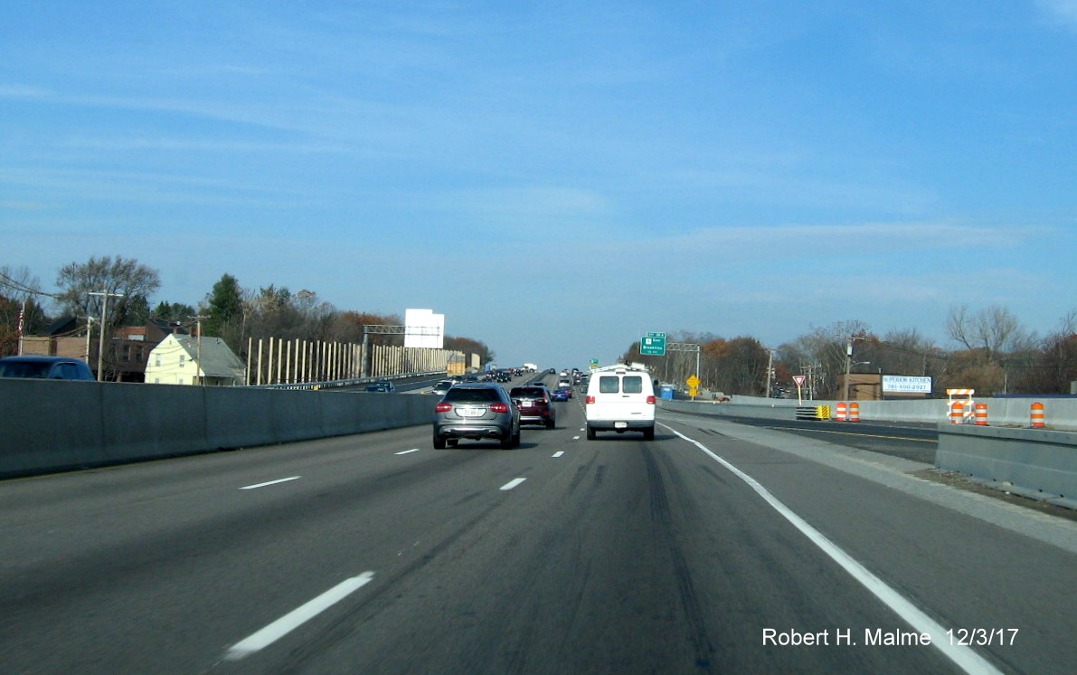 Image showing construction progress along I-95 North in Add-A-Lane Project work zone in Needham
