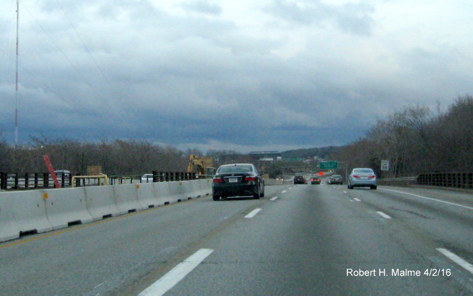 Image of ongoing construction along I-95 in Needham