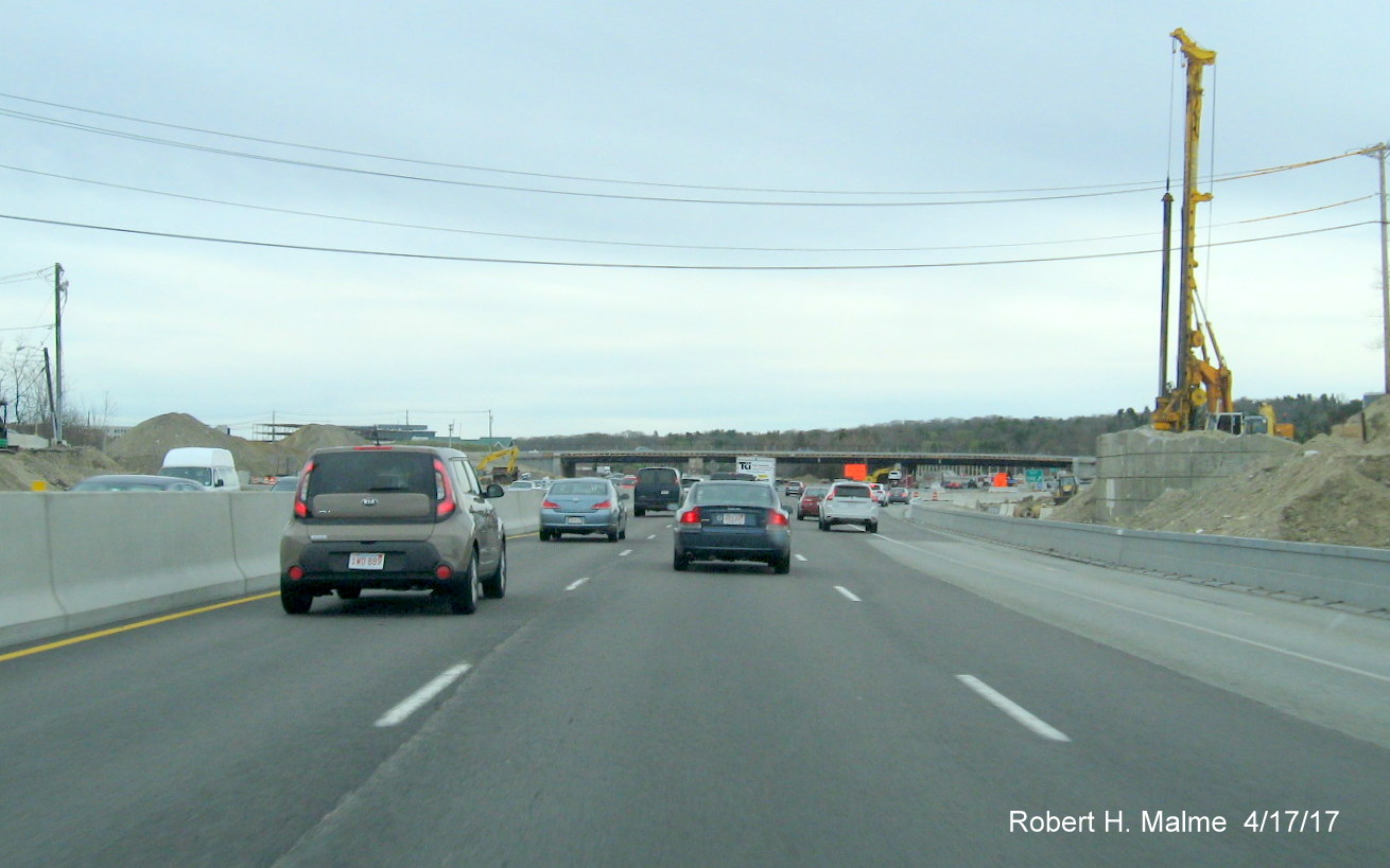 Image taken at location of former railroad bridge from I-95 South in Needham