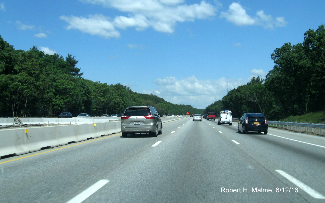 Image of median work along I-95/128 in Needham