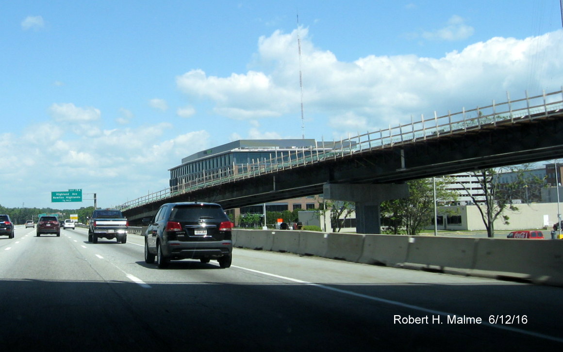 Image of completed support structure for future Kendrick St. on-ramp to I-95 North in Needham