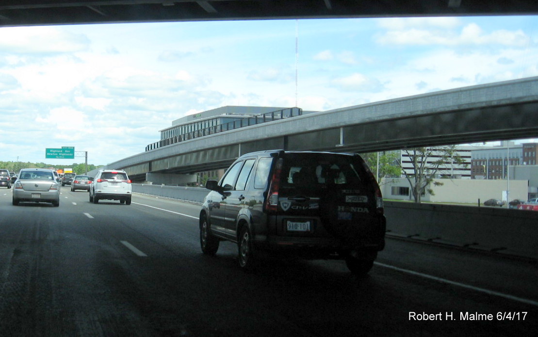 Image of nearly completed ramp to I-95 North from Kendrick Street in Add-A-Lane work zone in Needham