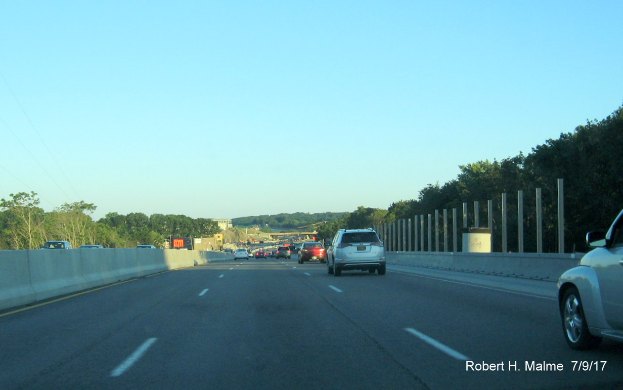 Image taken of Add-A-Lane project construction along I-95 South in Needham
