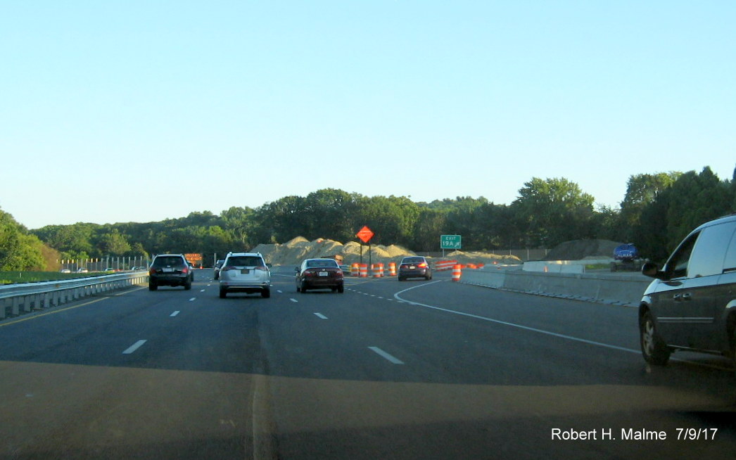 Image taken under Highland Avenue bridge of newly revised exit ramp from I-95 South to Highland Ave east in Needham