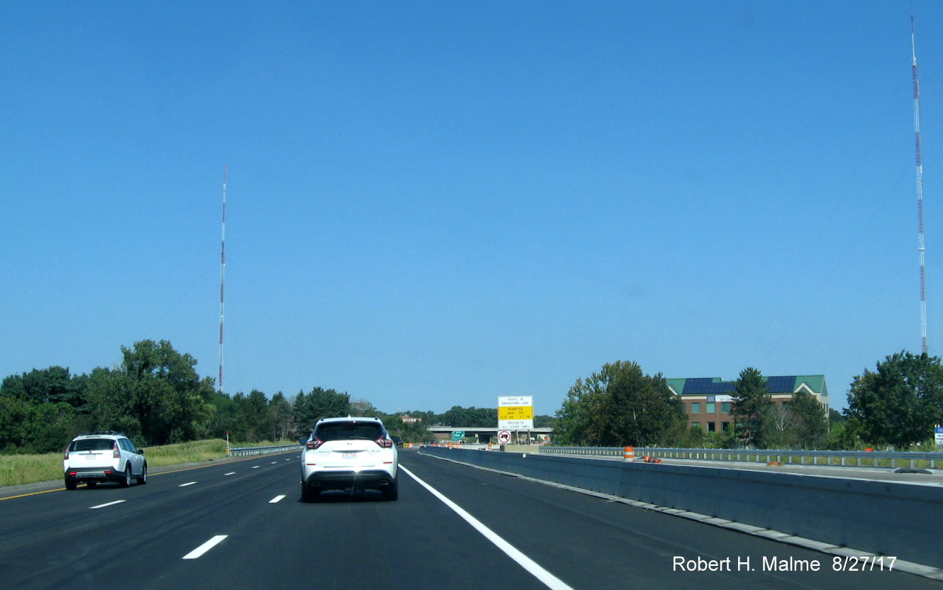 Image taken of construction along I-95 North in Add-A-Lane Project work zone in Needham