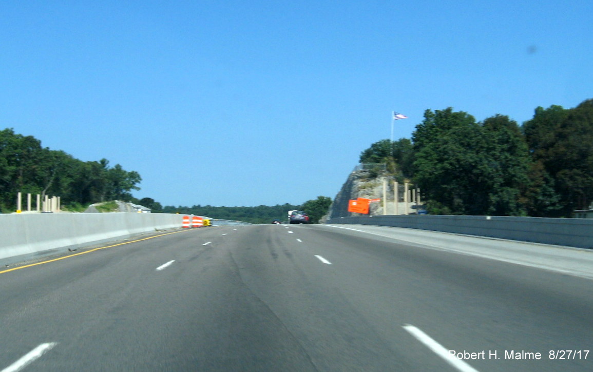 Image taken on construction along I-95 North in Add-A-Lane Project work zone in Needham