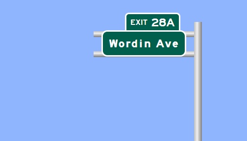 Image of I-95 North Exit 28A sign plan in Bridgeport, Sign Maker Software, July 2026