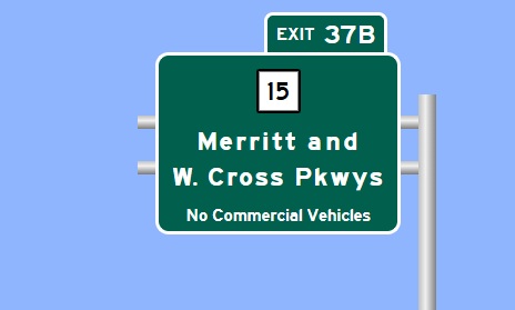 Image of I-95 North Exit 37 sign plan in Milford, Sign Maker Software, July 2026