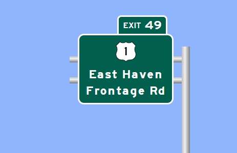 Image of I-95 Exit 49 sign plan in New Haven, Sign Maker Software, July 2026