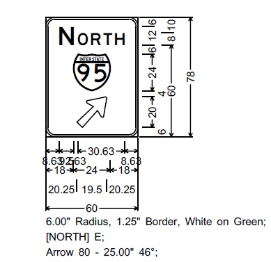 Image of MassDOT exit gore guide sign for I-95 North as part of Attleboro to Norwood Sign Replacement Project