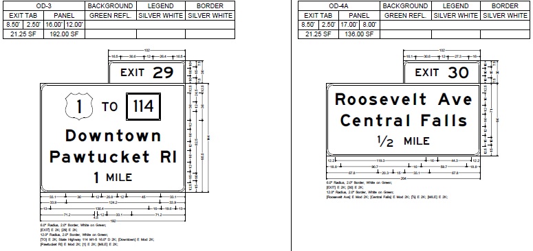 Image of MassDOT plans for 2 Rhode Island exits on I-95 South in Attleboro