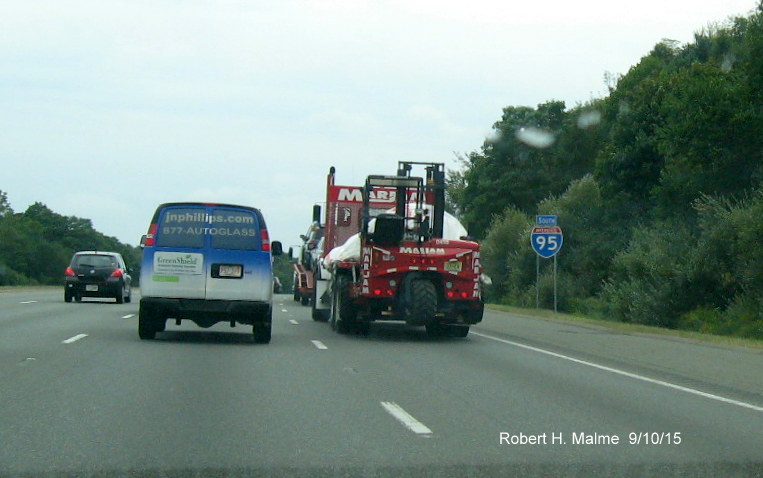 Image of I-95 South reassurance marker beyond US 1 exit in Danvers