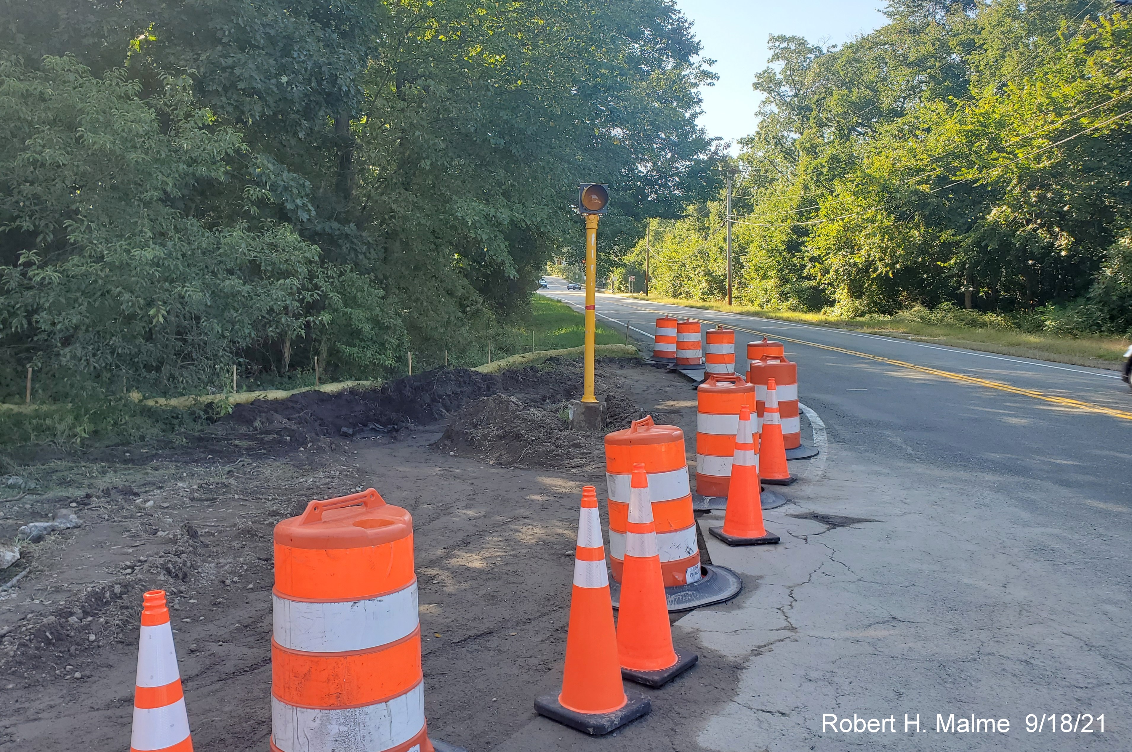 Image of intersection of Kilby Street and MA 3A South in Hingham prior to substantial reconstruction, September 2021