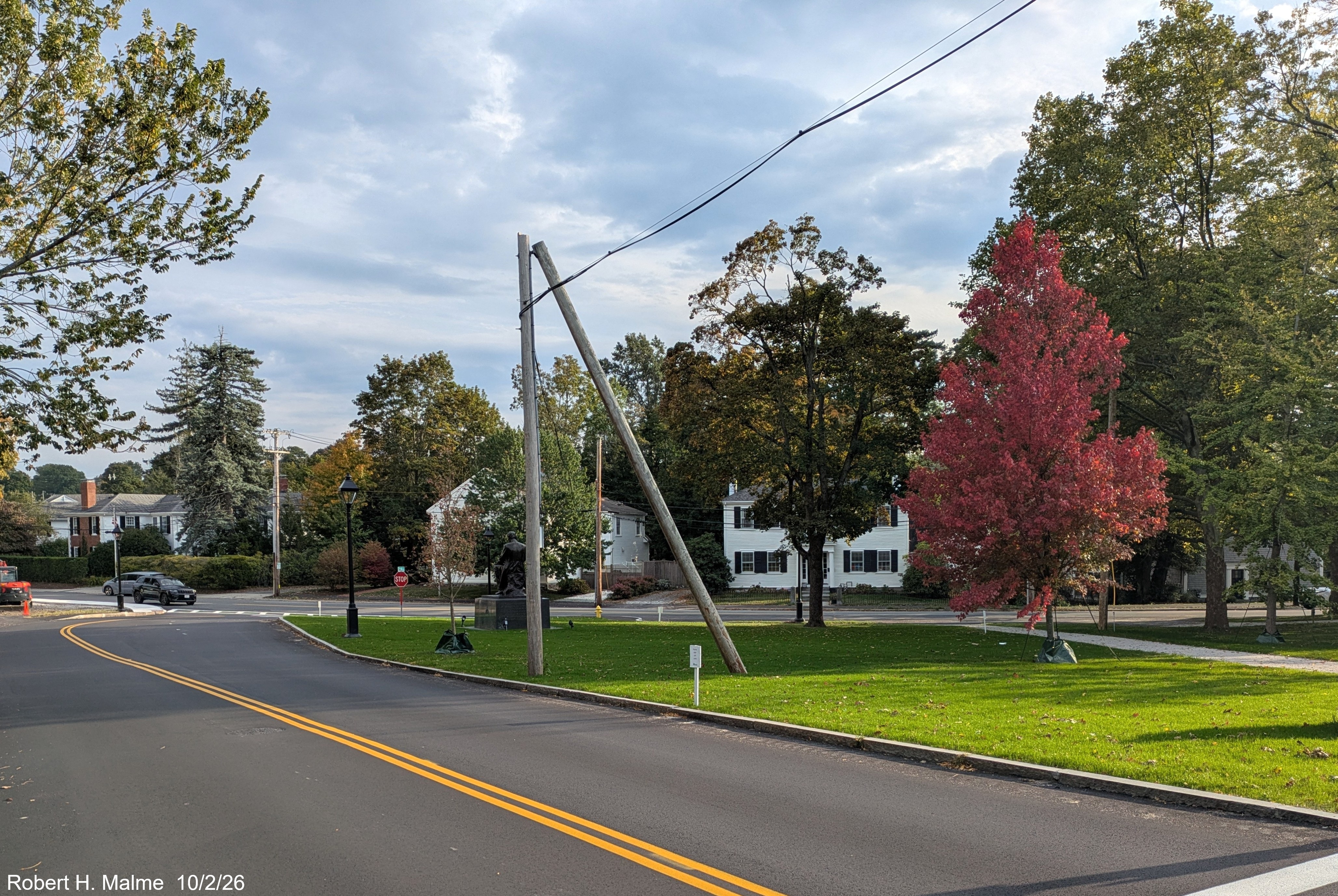 Image taken from Lincoln Street showing lack of progress completing lane striping in 
	the Fountain Square area, October 2026