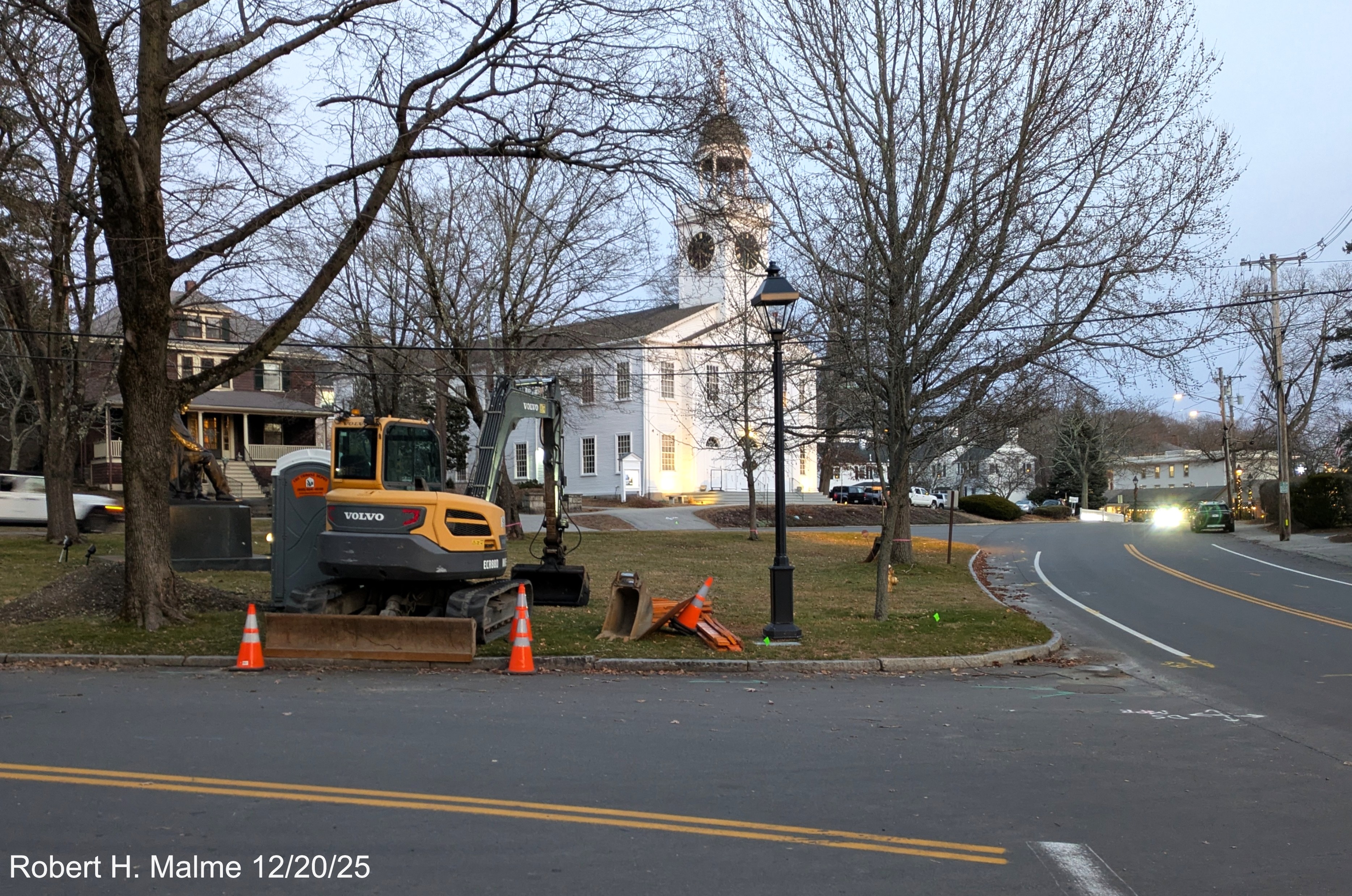 Image of initial construction alongside North Street looking towards the New North Church,
	December 2025