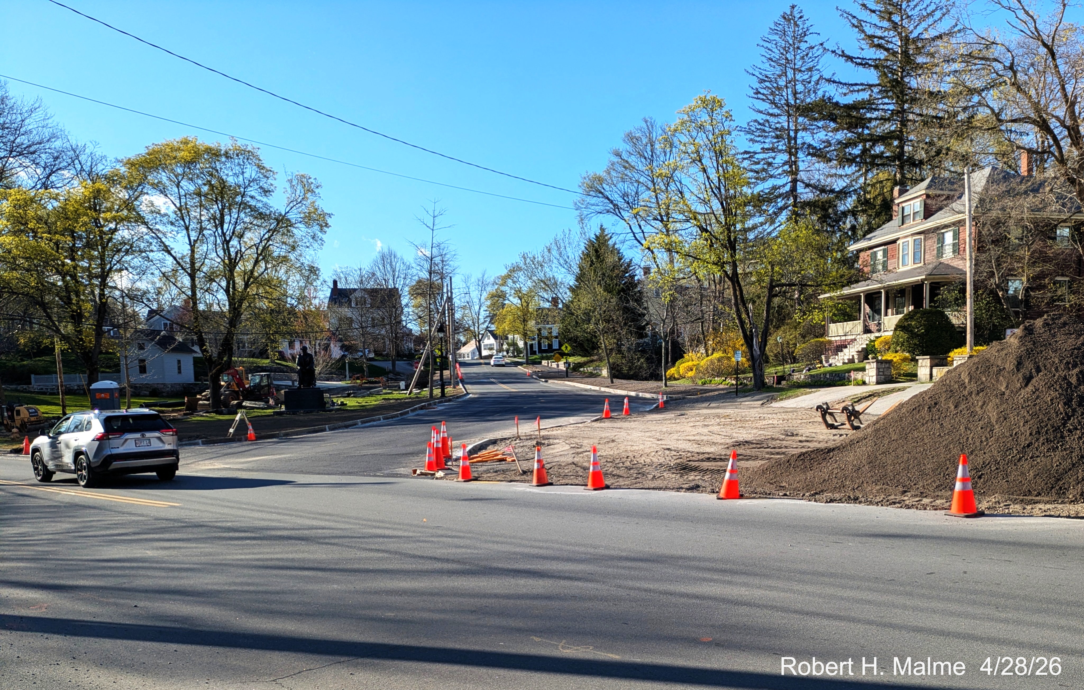 Image from North Street of construction along the eastern leg of Lincoln Street,
	April 2026
