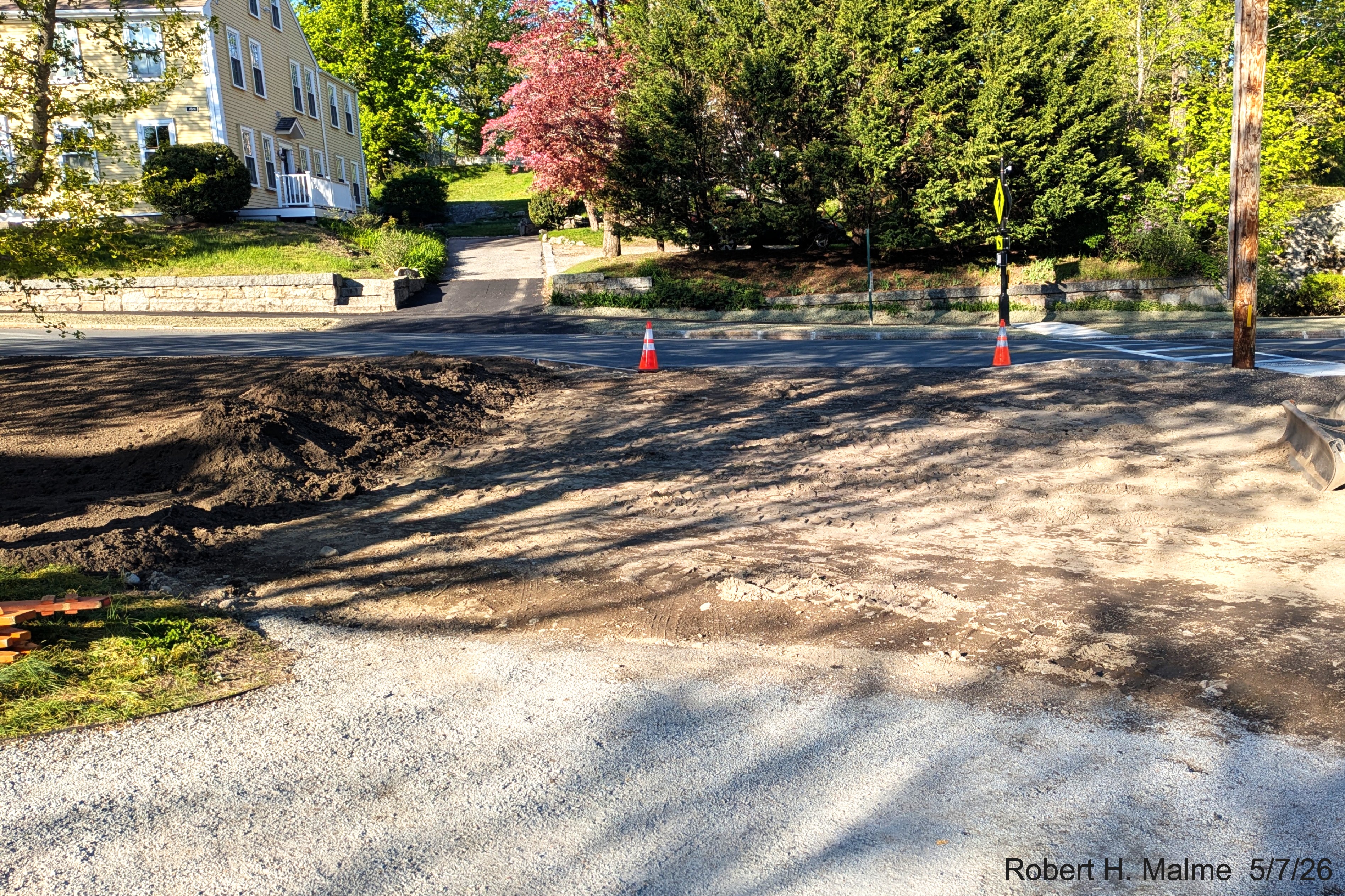 Image looking along the future Benjamin Lincoln House driveway extension across the 
	former western leg of Lincoln Street, May 2026