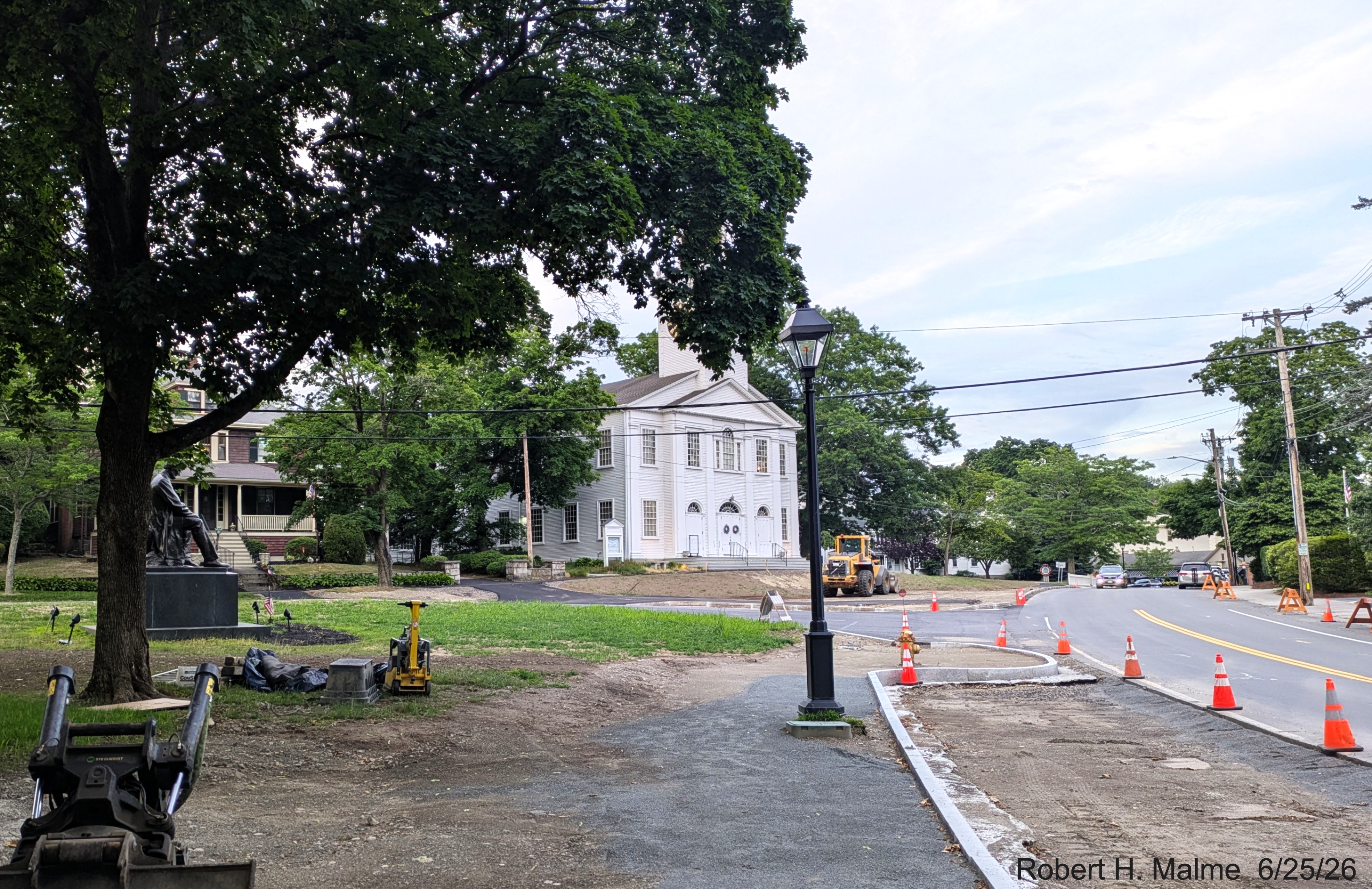 Image taken looking east along North Street, towards the Lincoln Street intersection of
	continuing parking space work, June 2026
