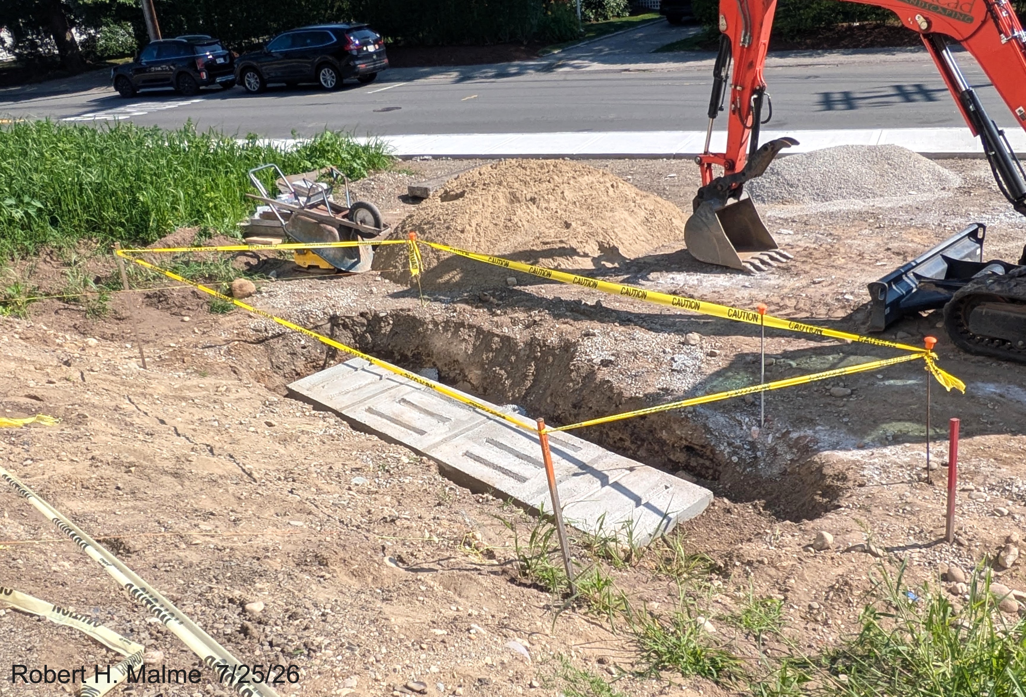 Image taken looking at stairs foundation work for New North Church along North Street 
	showing concrete has been poured, July 2026