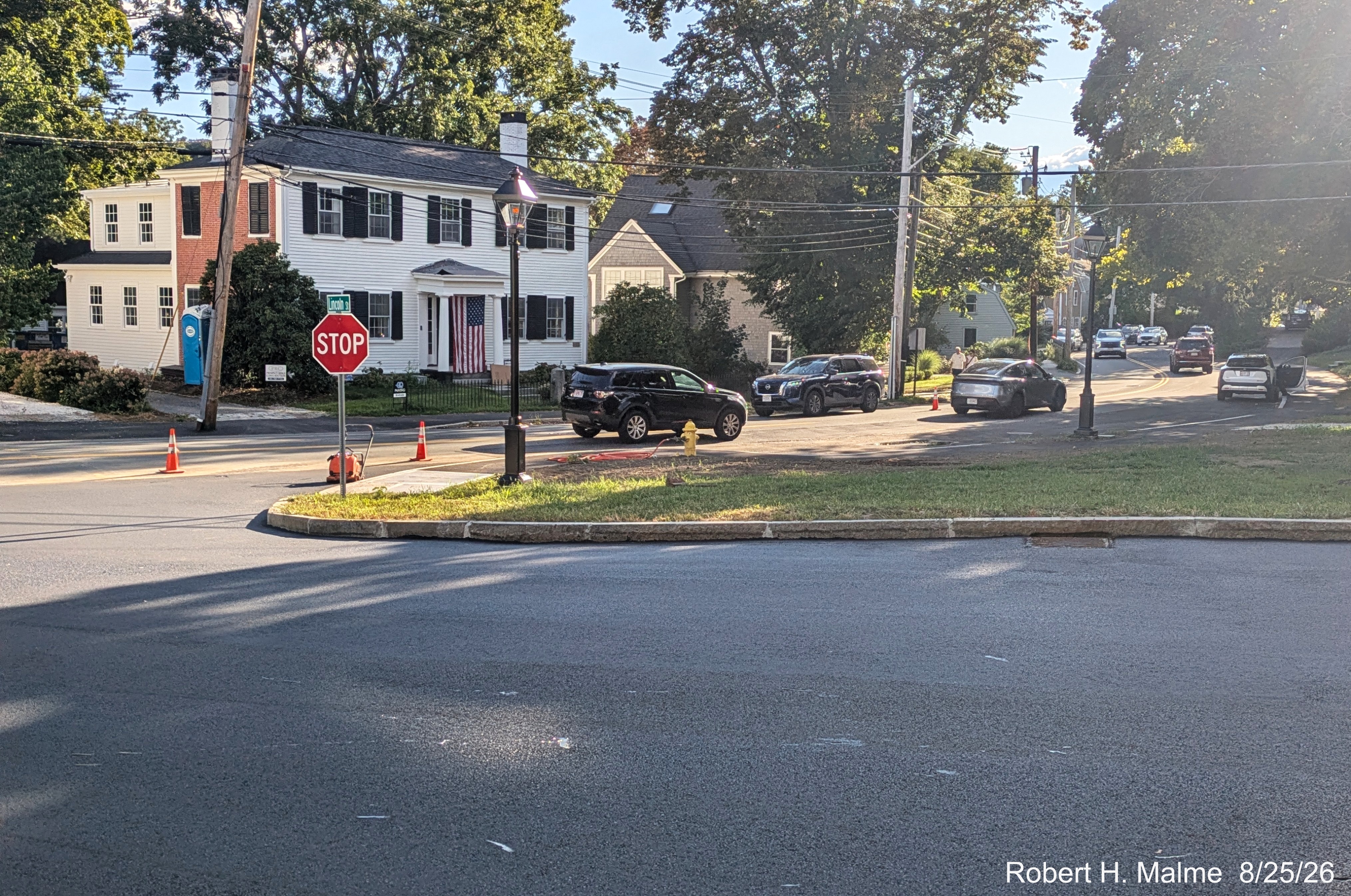 Image taken looking along North Street from the Lincoln Street intersection after the final
	paving of the roadway and installation of a stop sign on August 25, August 2026