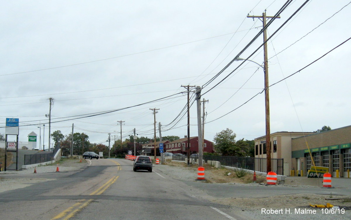 Image of construction progress in MA 18 widening project work zone just south of Abington Ale House