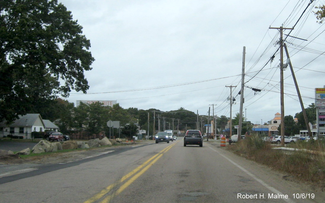 Image of construction progress along MA 18 North in widening project work zone at border between Abington and Weymouth