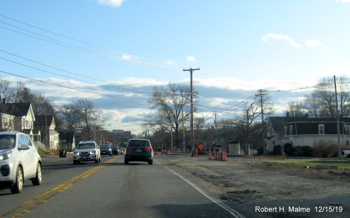 Image of cleared land for widening of MA 18 South between Middle Street and Park Avenue in Weymouth in Dec. 2019