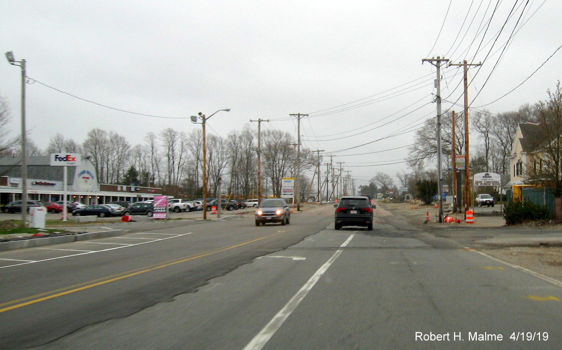 Image of MA 18 Widening Project construction heading south into Abington